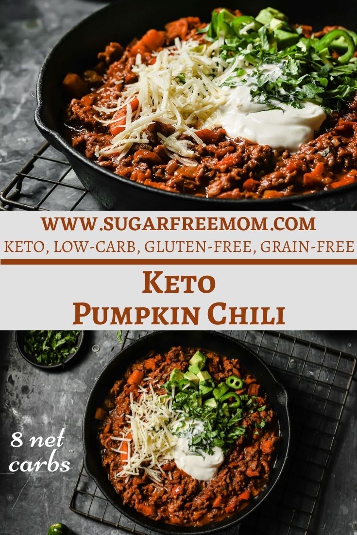 Sugar Free Low Carb Keto Pumpkin Chili