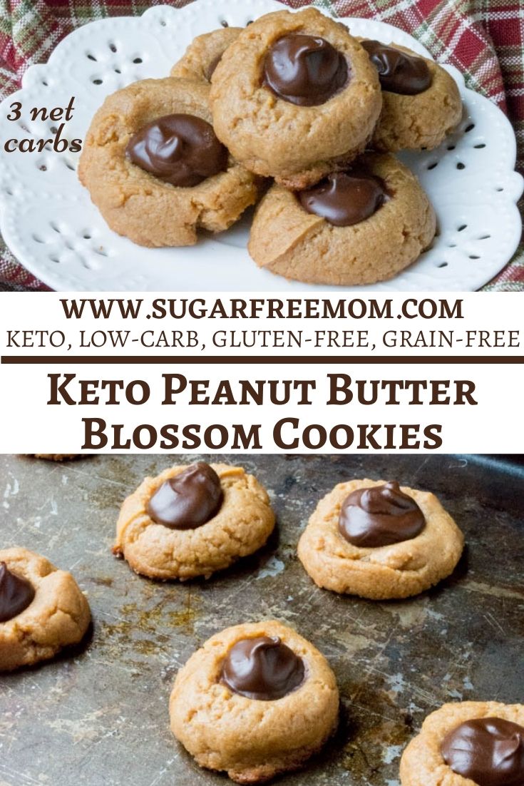 Sugar Free Keto Peanut Butter Blossom Cookies