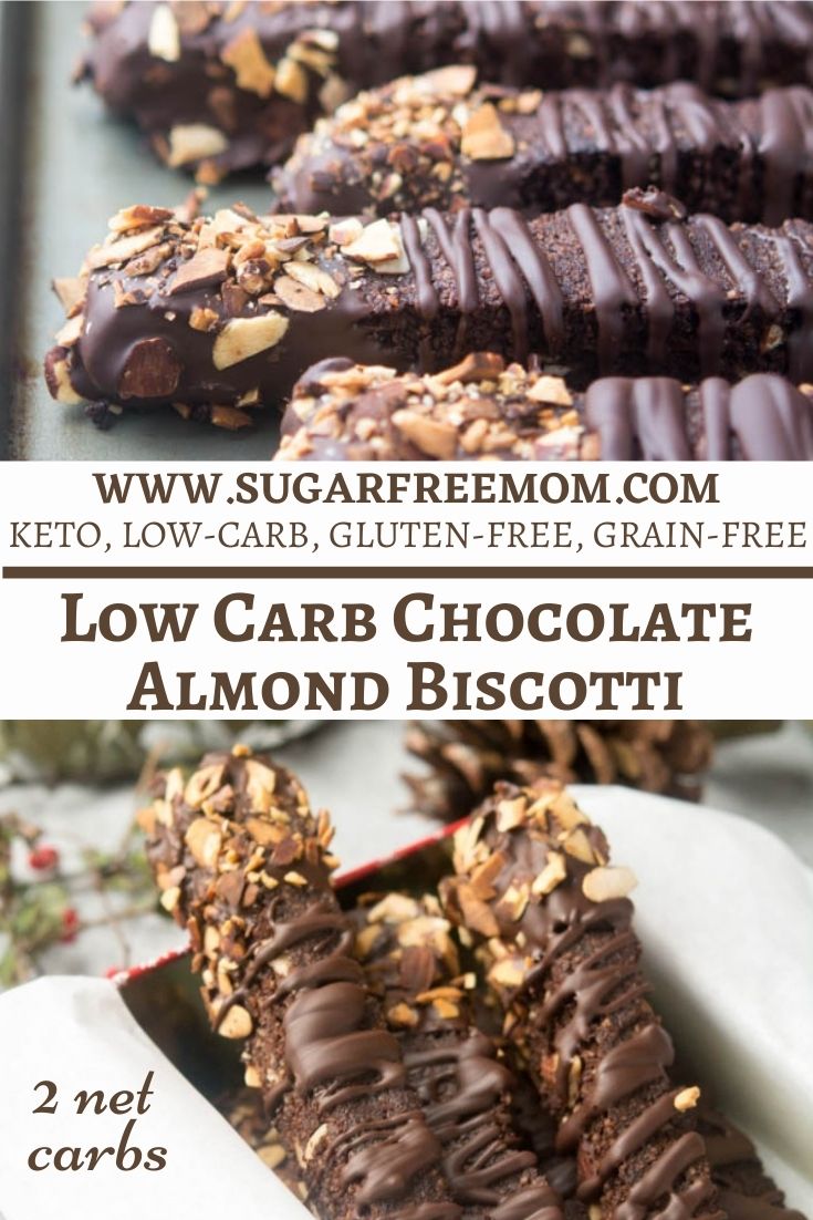 Low Carb Chocolate Almond Biscotti (Gluten Free, Keto)