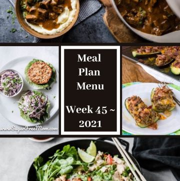 Meal Plan Menu Week 45 2021 - Pinterest