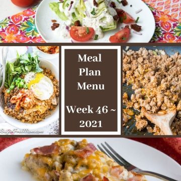 Meal Plan Menu Week 46 2021 - Pinterest