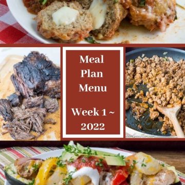 Meal Plan Menu Week 1 2022 - Pinterest