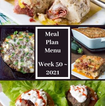 Meal Plan Menu Week 50 2021 - Pinterest