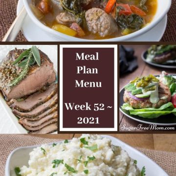 Meal Plan Menu Week 52 2021 - Pinterest