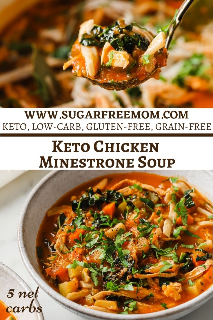 Low Carb Keto Chicken Minestrone Soup