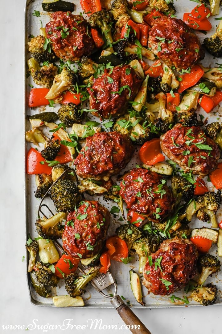 Sheet Pan Mini Meatloaf and Roasted Potatoes - The Recipe Rebel