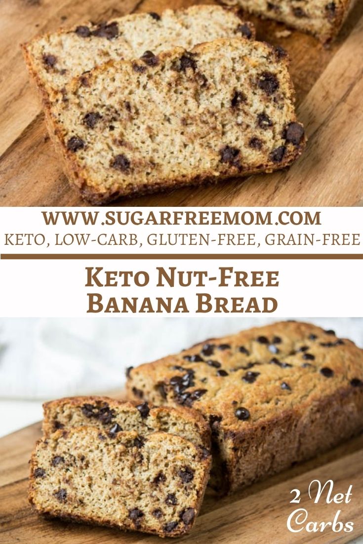 Sugar Free Low Carb Banana Bread (Nut Free, Keto, Gluten Free)