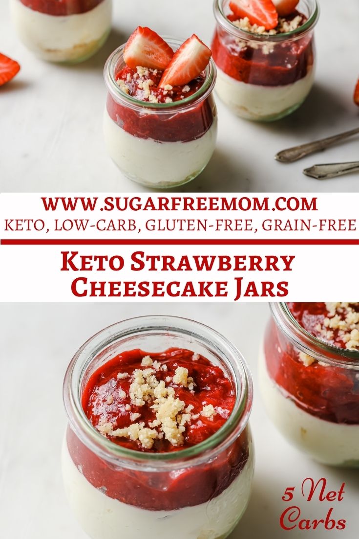 No Bake Keto Strawberry Cheesecake Jars