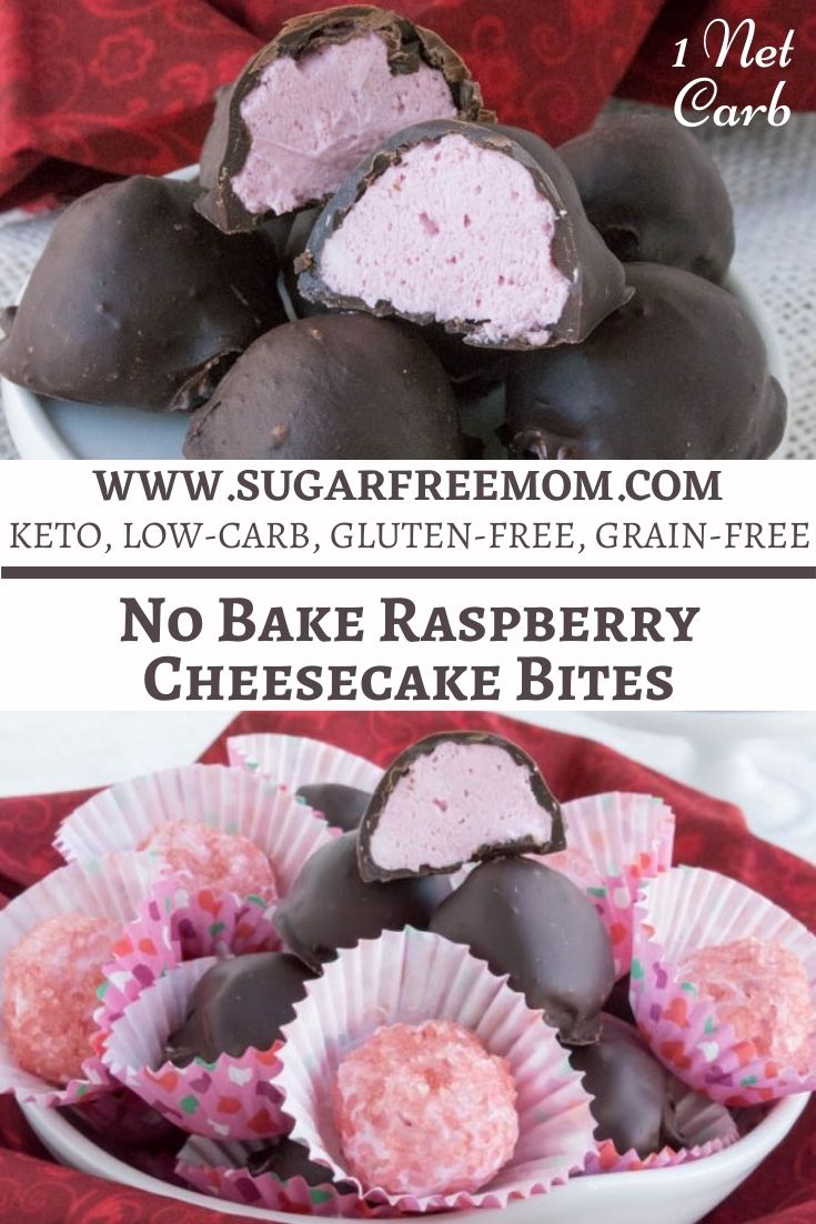 Sugar-Free No Bake Raspberry Cheesecake Bites