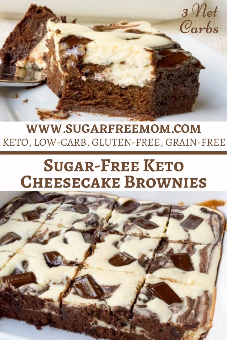 Sugar-Free Cheesecake Brownies {Low Carb, Keto, Nut Free}