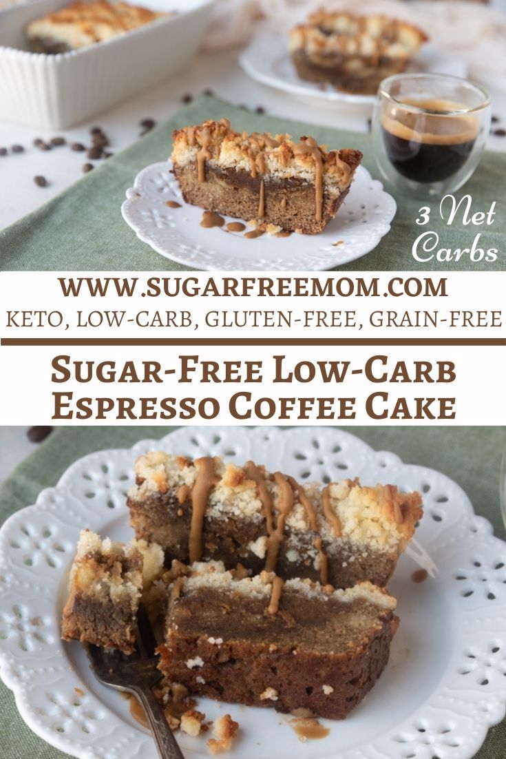 Sugar Free Low Carb Espresso Coffee Cake (Keto, Nut Free)