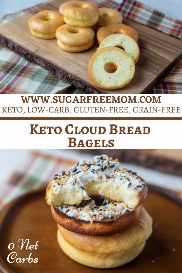 Here are the Best Keto Bagels with just 87 calories, 1 total carb, 6 grams of protein and 7 grams of fat! Chewy in texture and dairy free, flour free, nut free and gluten free!