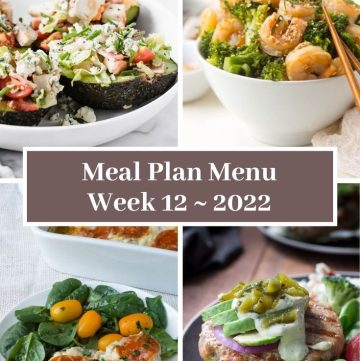 Meal Plan Menu Week 12 2022 - Pinterest