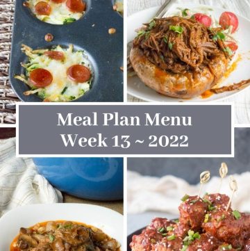 Meal Plan Menu Week 13 2022 - Pinterest
