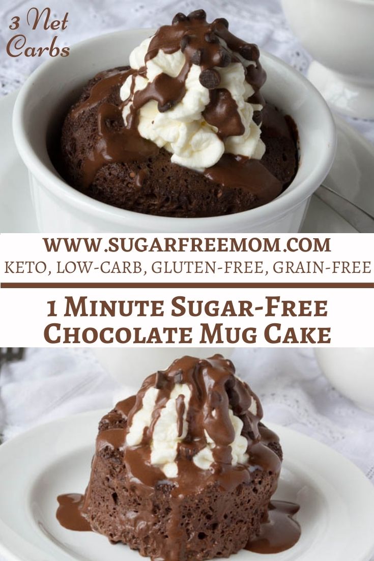 1 Minute Sugar-Free Chocolate Mug Cake {Low Carb, Keto, Dairy Free & Gluten Free}