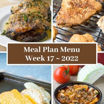 Meal Plan Menu Week 17 2022 - Pinterest