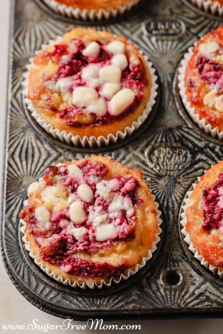 Keto Raspberry Vanilla Muffins - Sugar-Free Mom