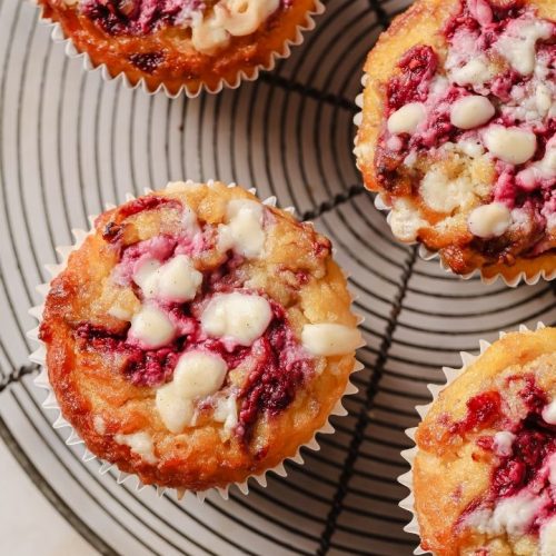 Keto Raspberry Vanilla Muffins