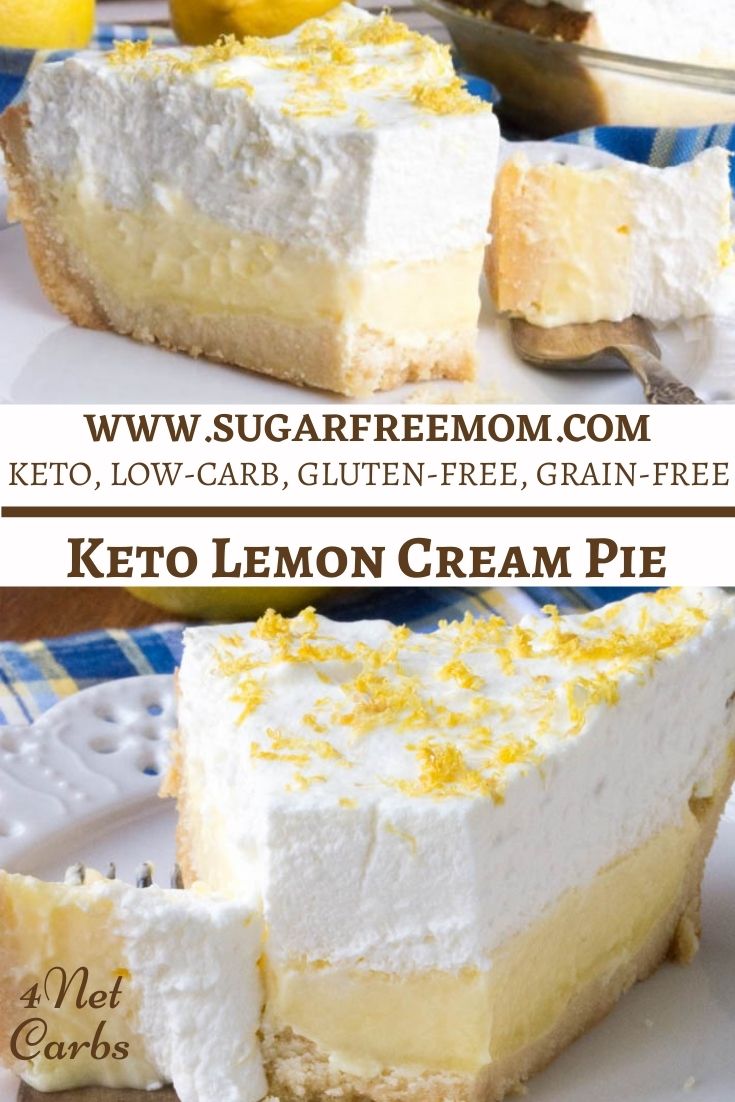 Sugar-Free Lemon Cream Pie {Keto, Low Carb, Gluten Free}