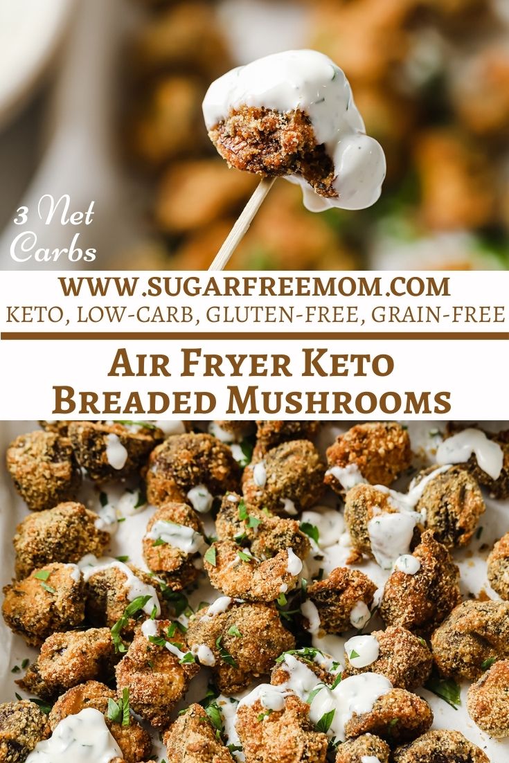 Air Fryer Keto Breaded Mushrooms