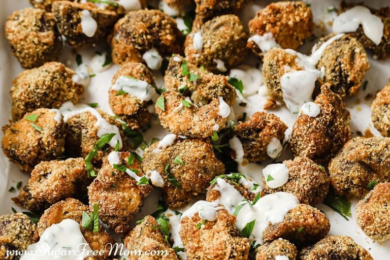 Air Fryer Keto Breaded Mushrooms
