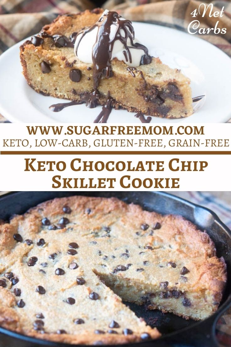 This Amazing Low Carb Keto Skillet Cookie is gluten free, sugar-free, nut free and in just one decadent bite you feel like your cheating on your sugar-free keto diet, but you're not! Just 4 g net carbs per serving, perfect for those on a ketogenic diet or those living a low carb lifestyle!