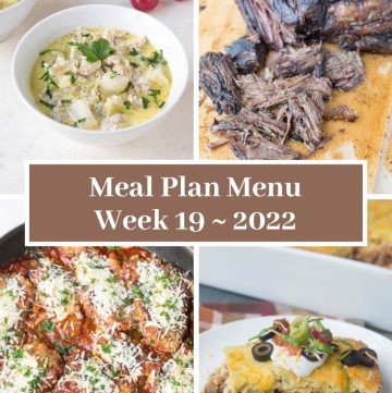 Meal Plan Menu Week 19 2022 - Pinterest