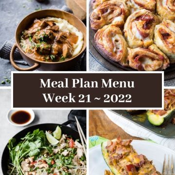 Meal Plan Menu Week 21 2022 - Pinterest