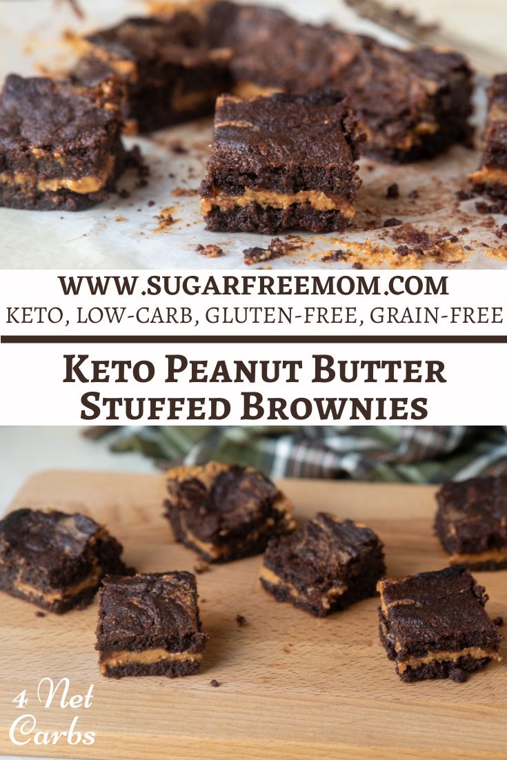 Sugar Free Keto Peanut Butter Stuffed Brownies