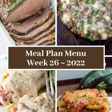 Meal Plan Menu Week 26 2022 - Pinterest