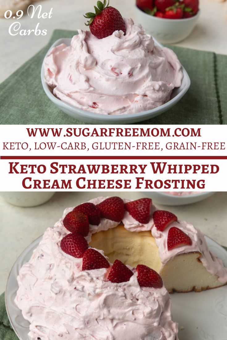 Keto Low Carb Strawberry Whipped Cream Cheese Frosting