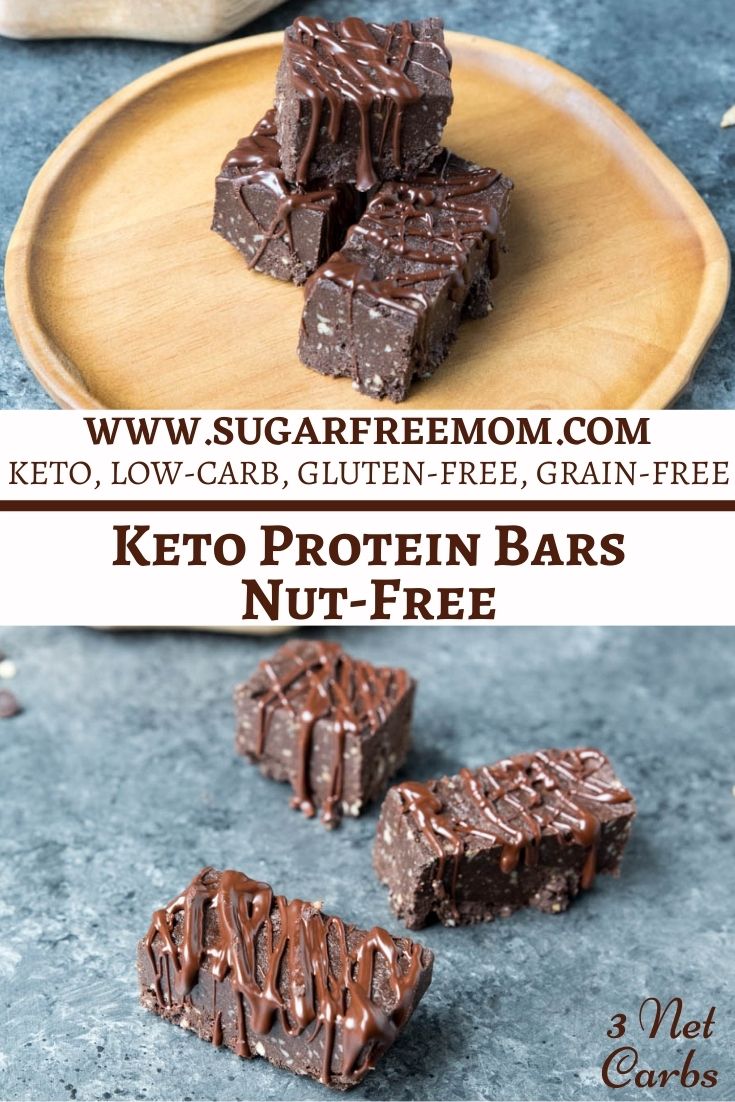 Sugar Free Low Carb Keto Chocolate Protein Bars (Nut Free)