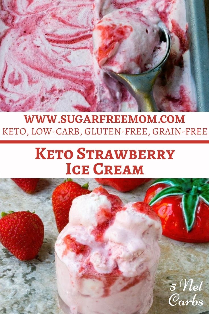 Keto Low Carb Strawberry Ice Cream (No Churn Option)