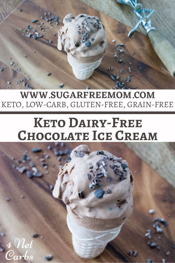 Easy Keto Low Carb Chocolate Ice Cream (Dairy Free)