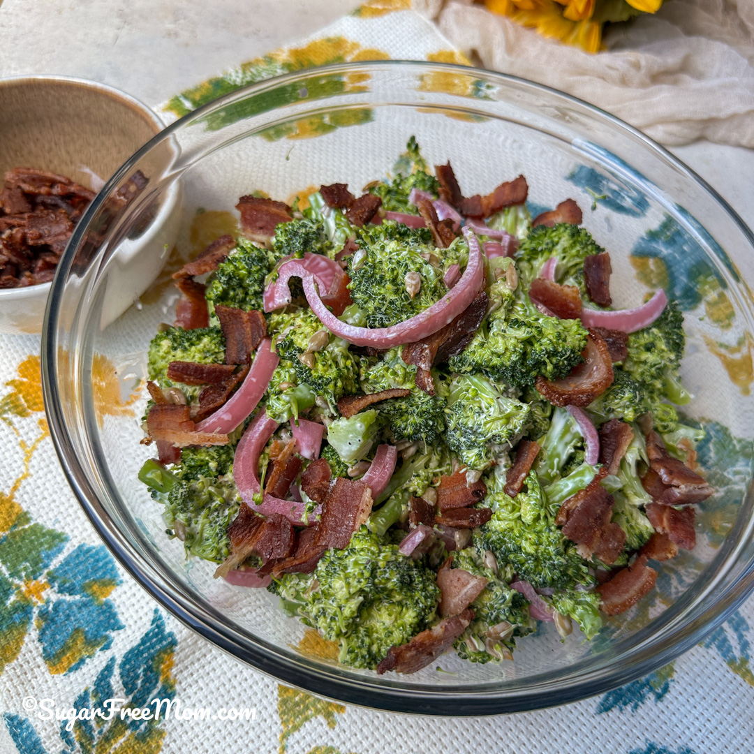 keto broccoli salad with bacon