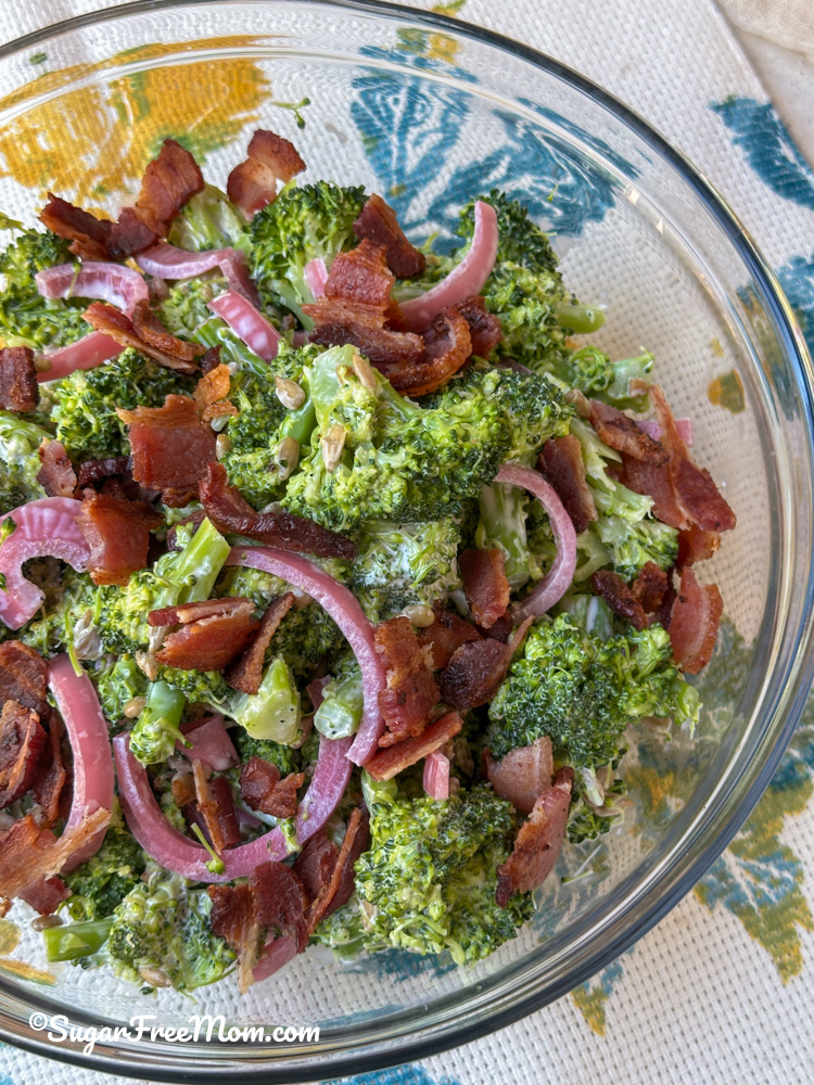 overhead pic of keto broccoli salad