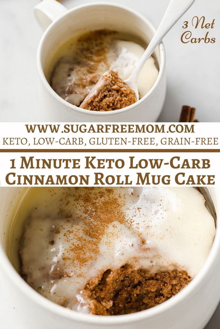 1 Minute Low Carb Keto Cinnamon Roll Mug Cake