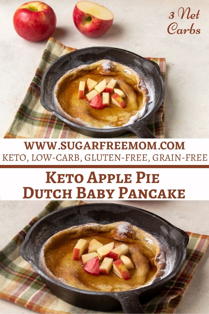 Sugar Free Keto Apple Pie Dutch Baby Pancake (Gluten Free, Low Carb)