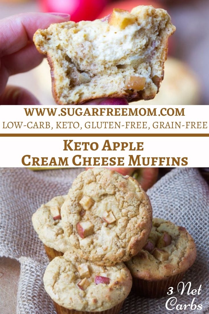 Keto Low Carb Apple Cream Cheese Muffins (Nut Free, Gluten Free)