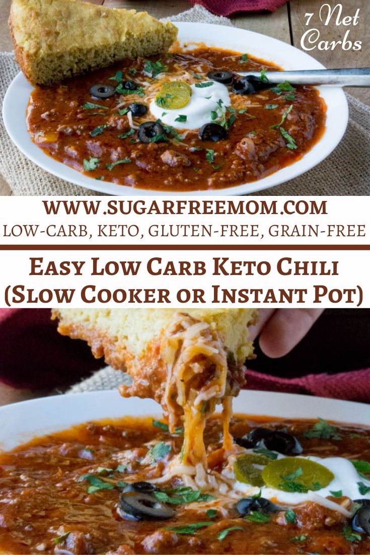 Easy Low Carb Keto Chili (Slow Cooker or Instant Pot)