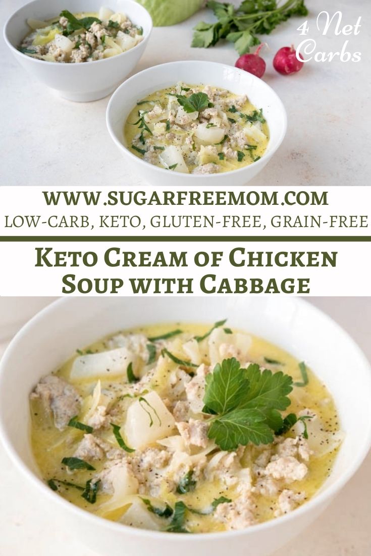 Keto Cream of Chicken Soup with Cabbage