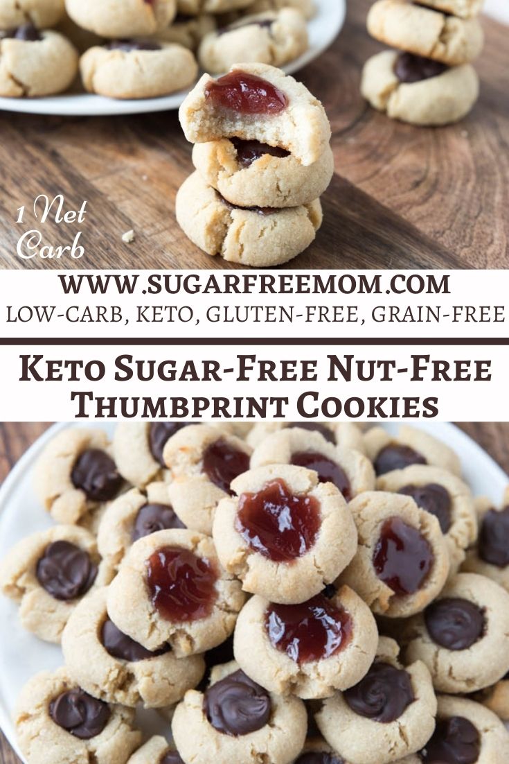 Sugar Free Keto Thumbprint Cookies (Nut Free, Gluten Free)