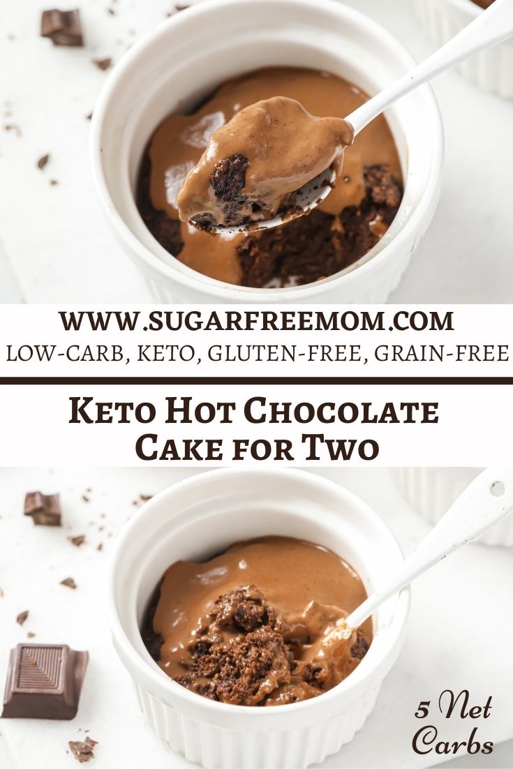 Sugar Free Low Carb Keto Hot Chocolate Cake for Two