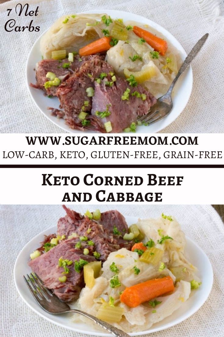 This Low Carb Keto Corned Beef and Cabbage recipe is made quickly in the Instant Pot or use the slow cooker, whichever you prefer, directions for both are provided! Just 7 g net carbs and 35 grams of protein per serving.