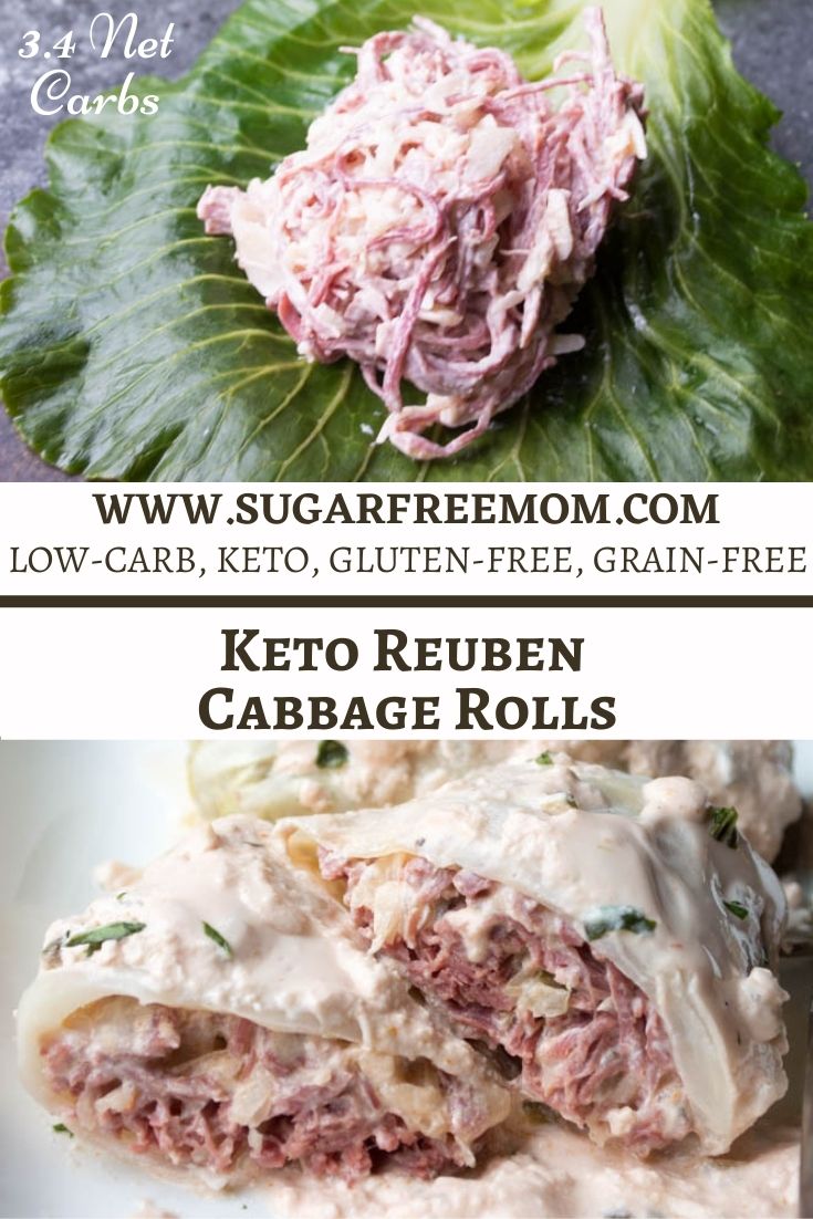 These Easy, Low Carb Reuben Cabbage Rolls have all the favorite ingredients that make Corned Beef and Cabbage so popular, but stuffed into a roll with a creamy keto Russian dressing makes them even better! Just 3 grams net carbs.