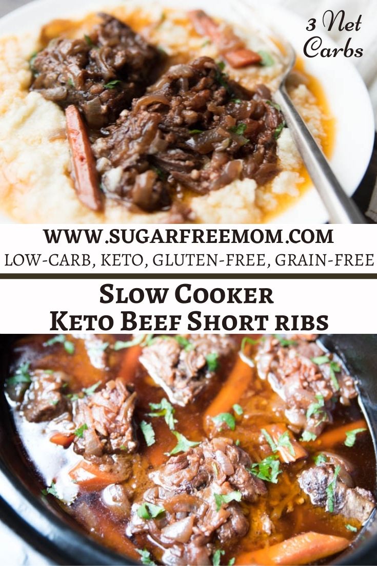 Slow Cooker Low Carb Beef Short Ribs (Paleo, Keto)