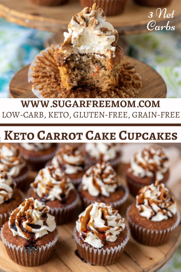 Low Carb Keto Carrot Cake Cupcakes (Nut Free, Gluten Free)