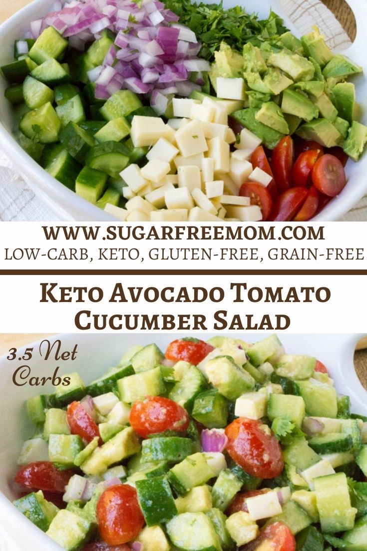 Low Carb Avocado Tomato Cucumber Salad