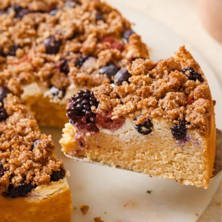 Low Carb Keto Berry Cream Cheese Coffee Cake (Gluten Free)