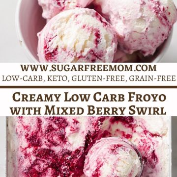 Sugar Free Keto Low Carb Frozen Yogurt with Mixed Berries